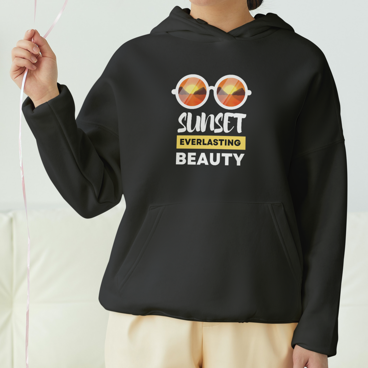 Sunset Everlasting Beauty Front Printed Unisex Hoodie