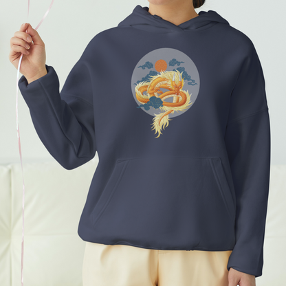 Japanese Dragon Front Printed Unisex Hoodie