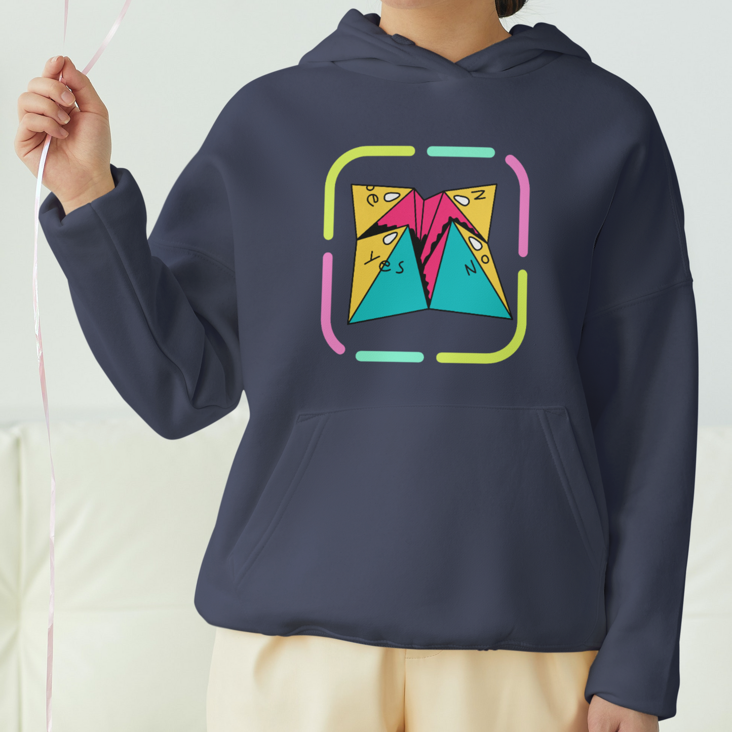 Paper Fortune Teller Front Printed Unisex Hoodie