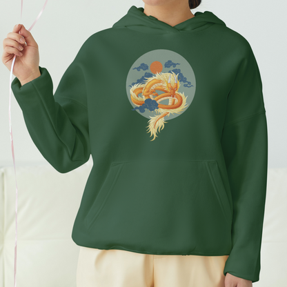 Japanese Dragon Front Printed Unisex Hoodie