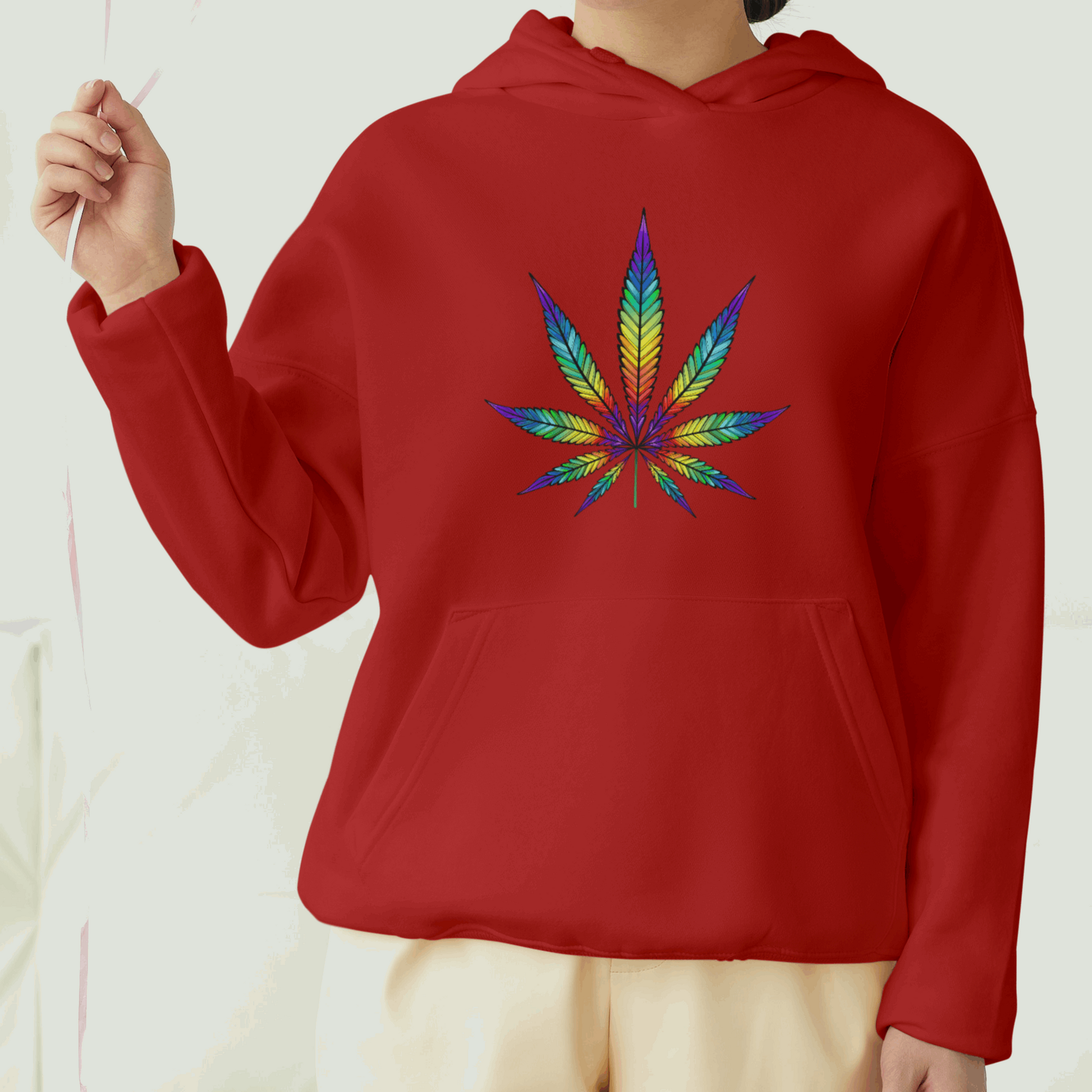 Colorful Leaves Front Printed Unisex Hoodie