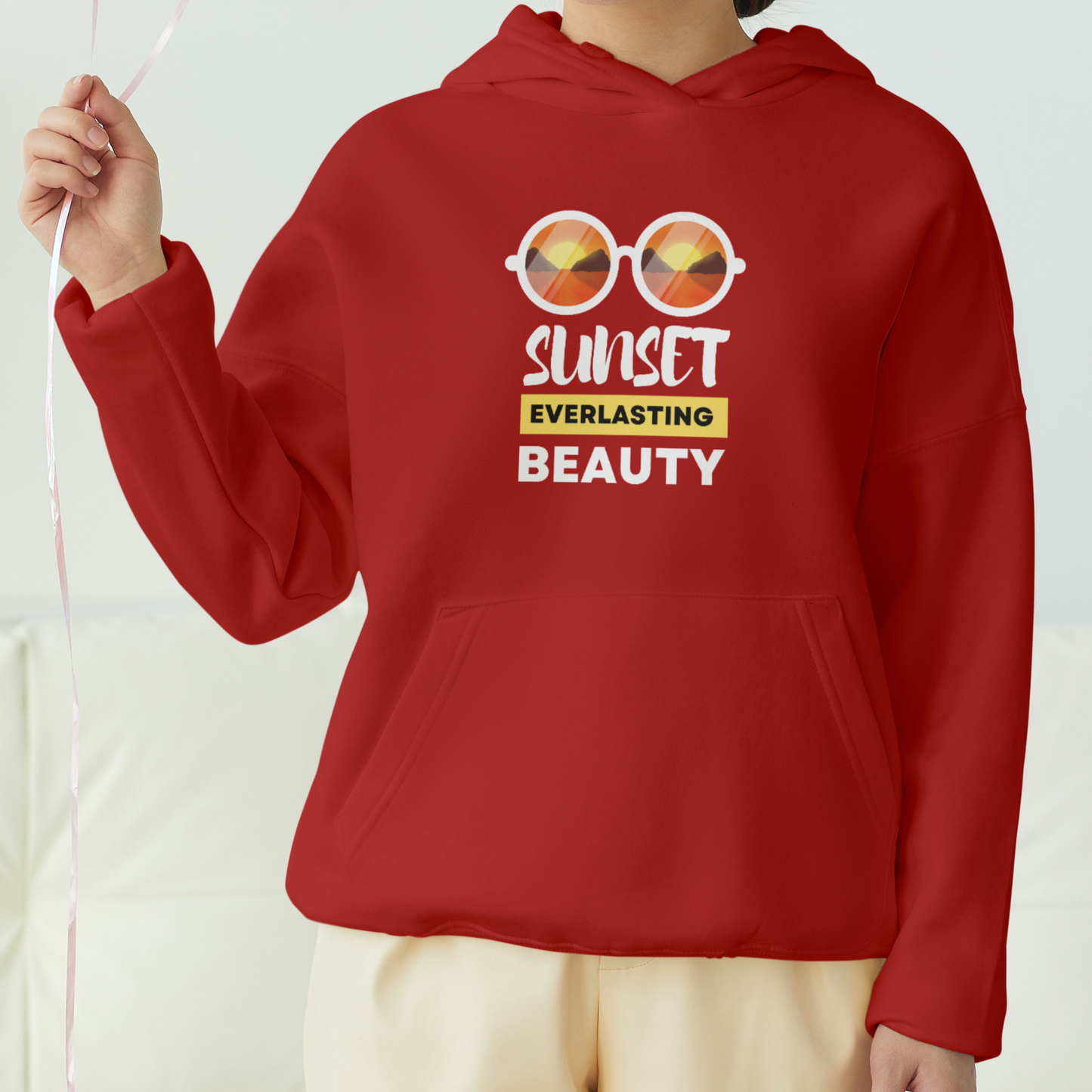 Sunset Everlasting Beauty Front Printed Unisex Hoodie