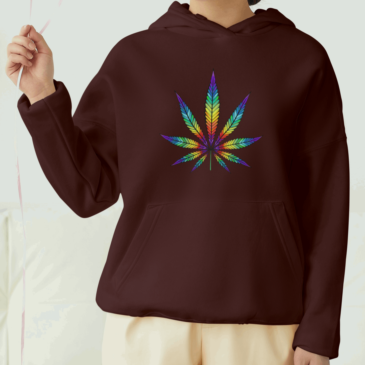 Colorful Leaves Front Printed Unisex Hoodie