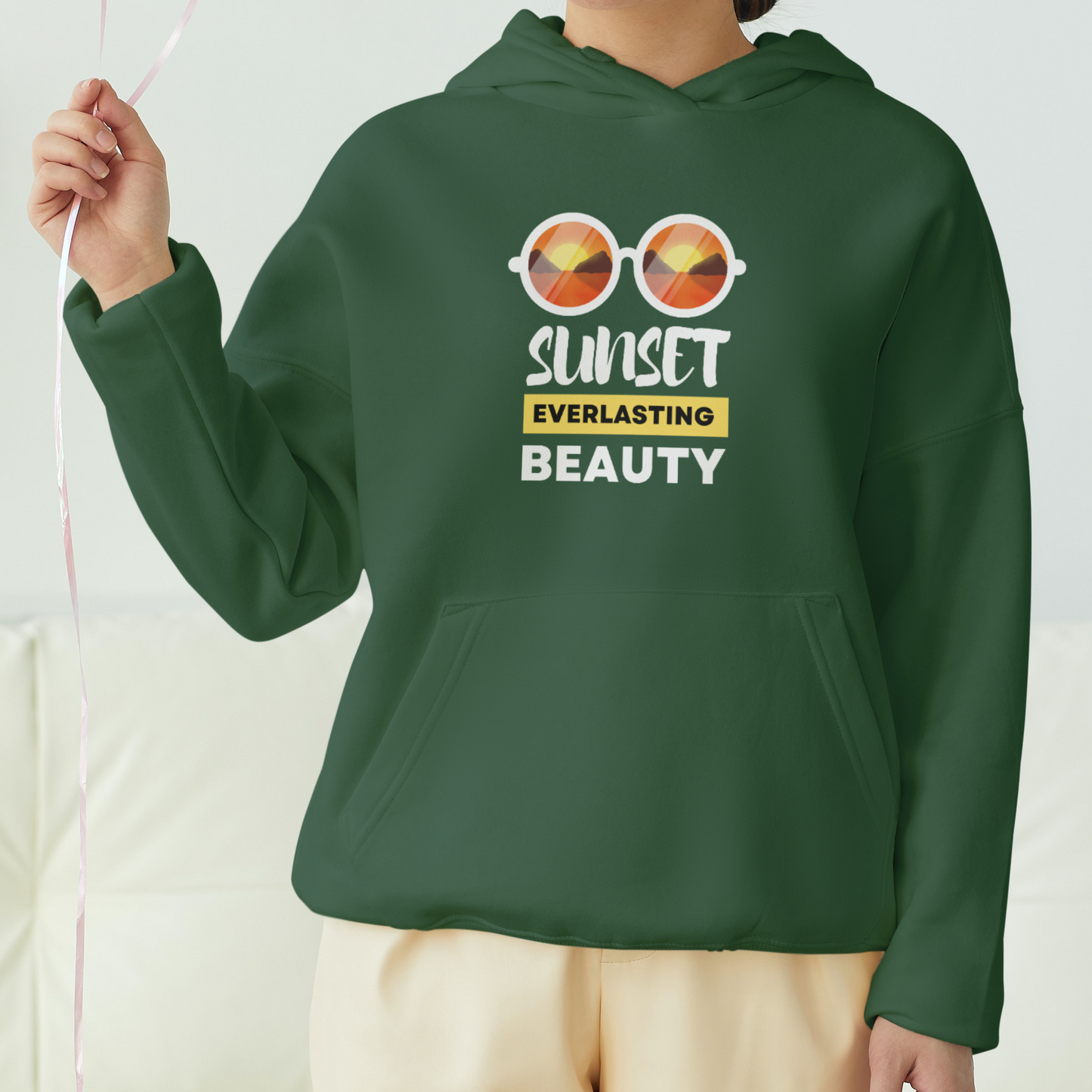 Sunset Everlasting Beauty Front Printed Unisex Hoodie