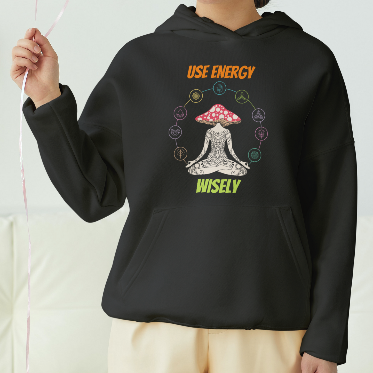 Use Energy Wisely Front Printed Unisex Hoodie