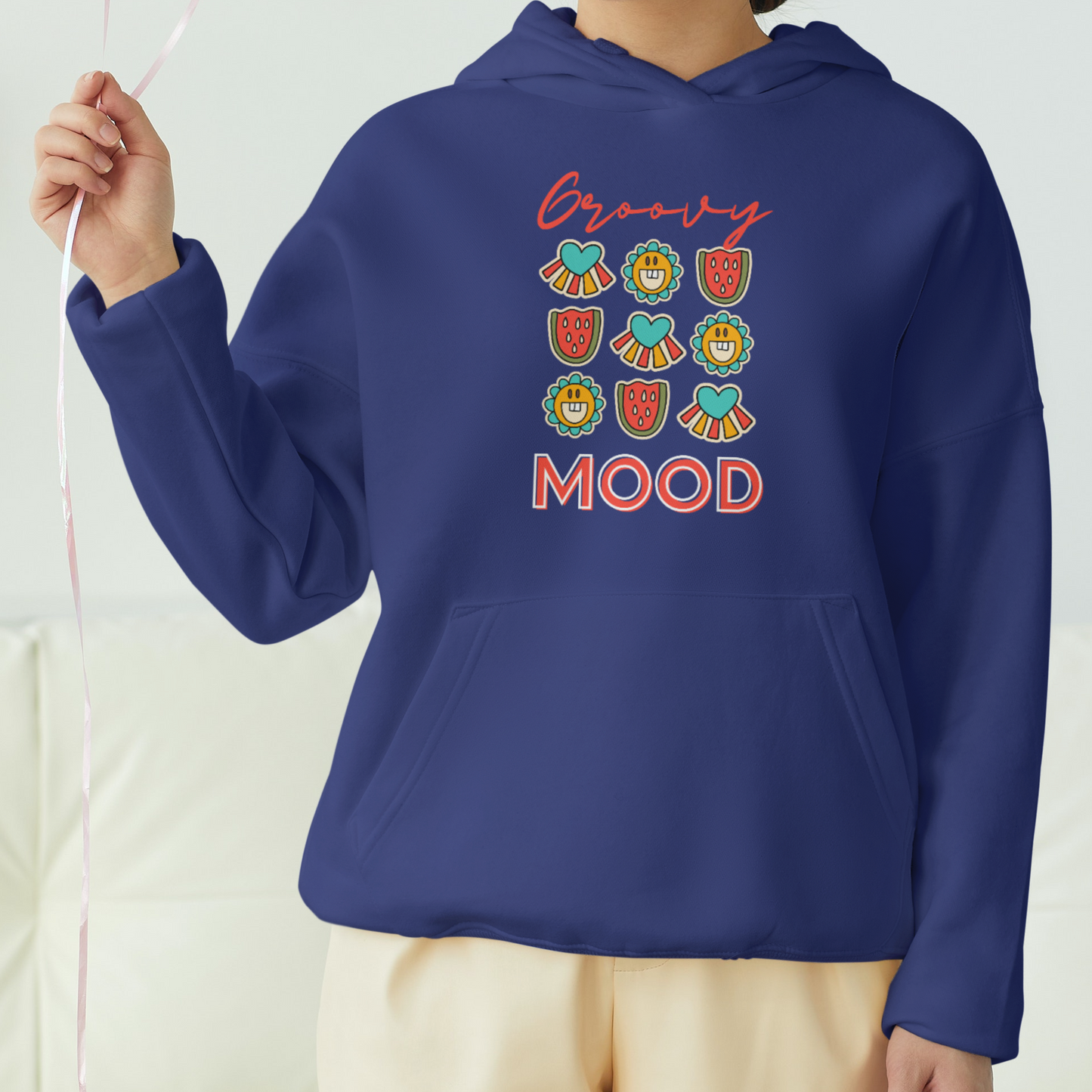 Groovy Mood Front Printed Unisex Hoodie