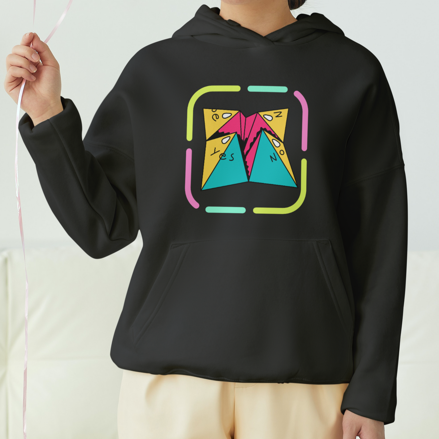 Paper Fortune Teller Front Printed Unisex Hoodie