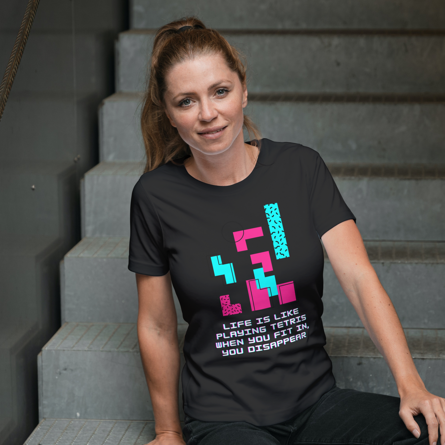 Life is like Playing Tetris Half Sleeves T-Shirt