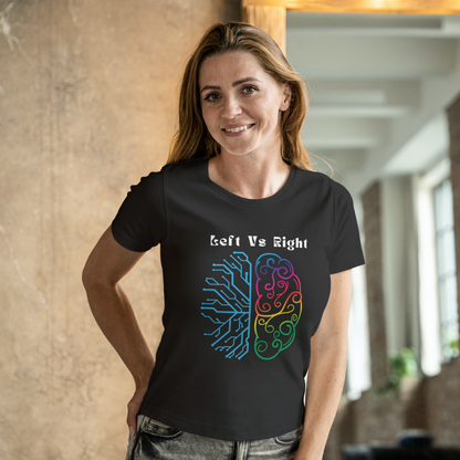 Left Vs Right Brain Half Sleeves T-Shirt